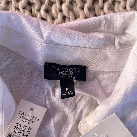 Talbots White Button Down Shirt with Ruffles - Picture 3 of 5